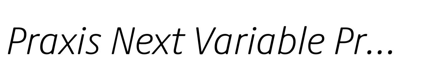 Praxis Next Variable Pro Italic
